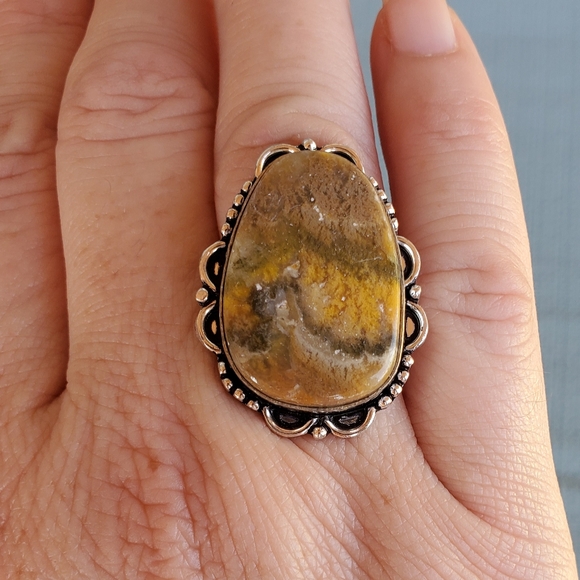 New Bumblebee Jasper 925 Silver Ring. - Picture 5 of 12